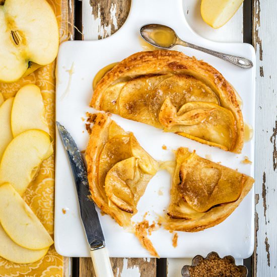 Apple and marzipan tart