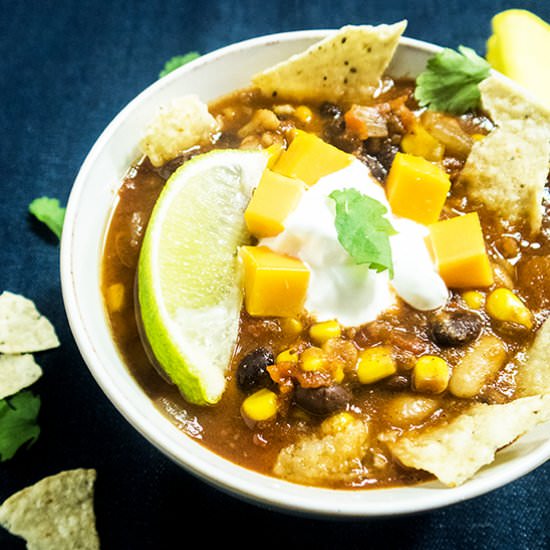 Slow Cooker Vegetarian Taco Soup