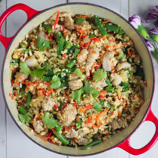 Paleo Cauliflower Pork Fried “Rice”