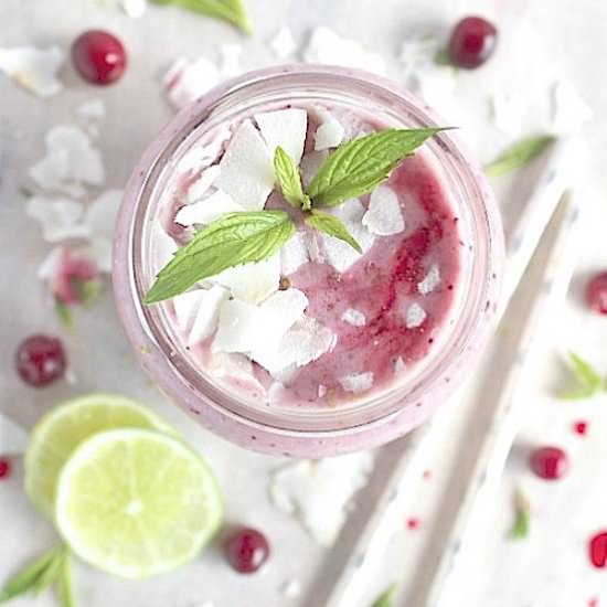 Cranberry Pineapple Mint Lime Shake