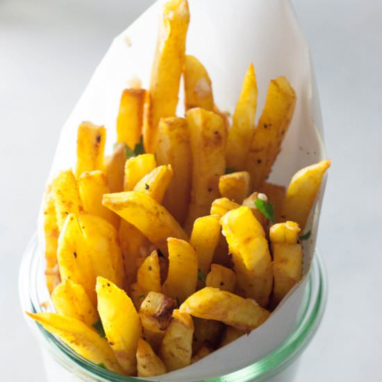 Golden Turmeric Garlic Fries