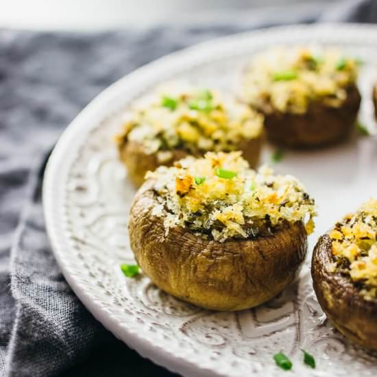 Asiago jalapeño stuffed mushrooms