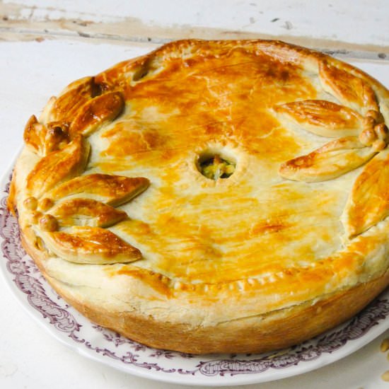 Chicken & cabbage pie
