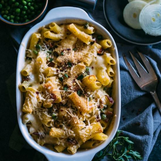 Peas and Bacon Mac and Cheese