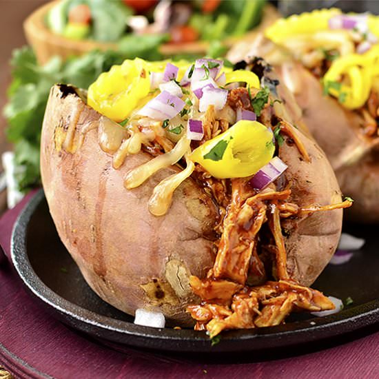 BBQ Chicken Stuffed Sweet Potatoes