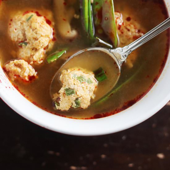 Asian Chicken Meatball Soup