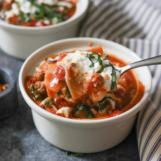 Sausage and Kale Lasagna Soup