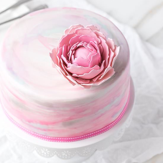 Watercolor Fondant Cake