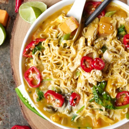 Thai Pumpkin Ramen + Chicken Soup