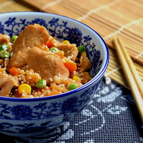 Slow Cooker Pork Teriyaki Rice