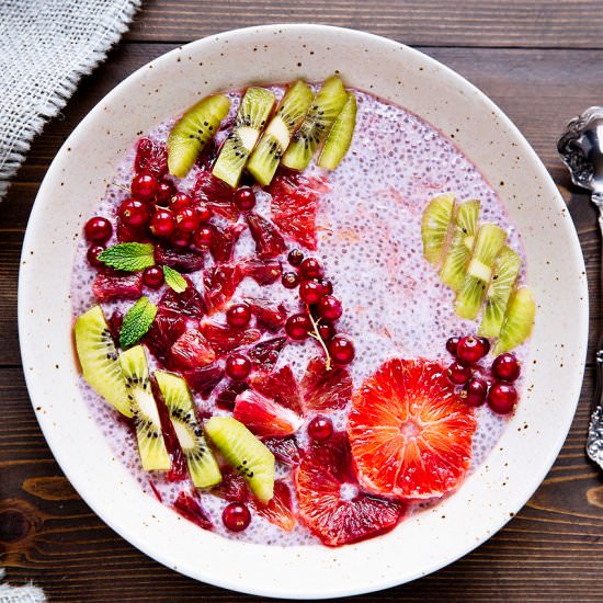 Probiotic Blood Orange Chia Pudding