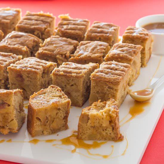 Salted Caramel Apple Blondies