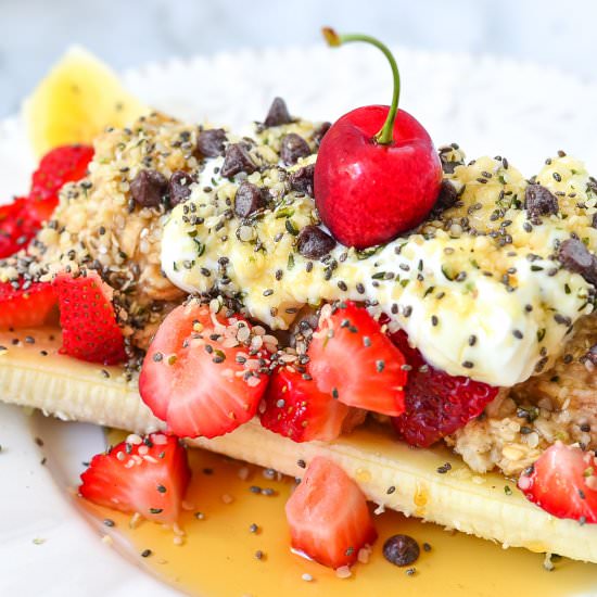 Banana Split Breakfast Oatmeal