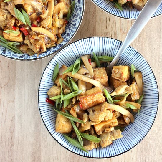 Tofu, Mushroom, and Egg Stir Fry
