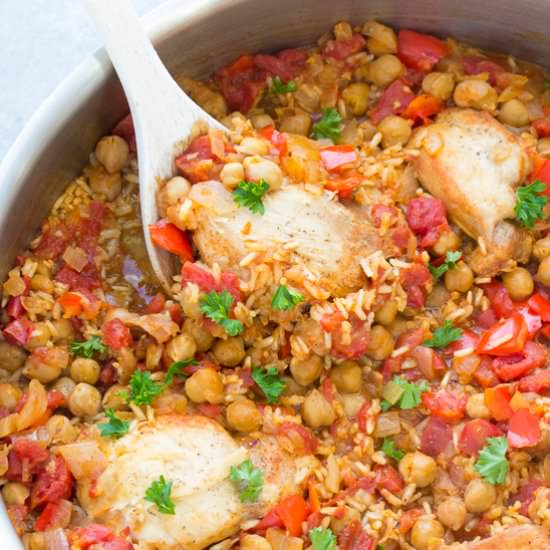 One Pot Spanish Chicken and Rice