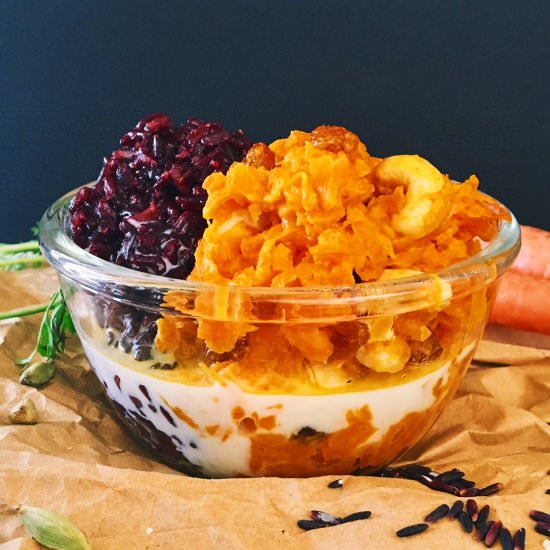 Carrot Halwa with Black Sticky Rice