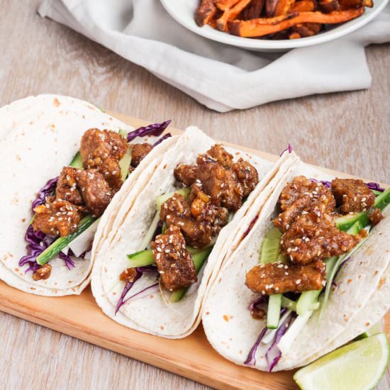 Orange Glazed Tempeh Tacos