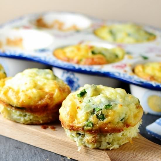 Asparagus Halloumi Muffin Frittatas