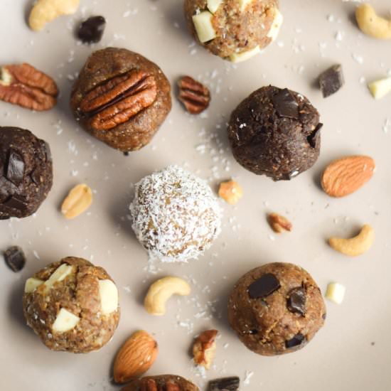 5-Ingredient Raw Energy Bites 5 Way