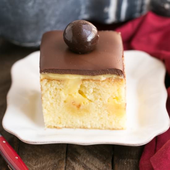 Boston Cream Pie Poke Cake