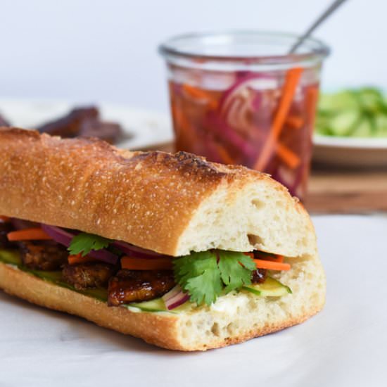 Tempeh Bahn Mi Sandwich