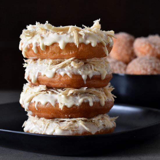 Donuts with white chocolate