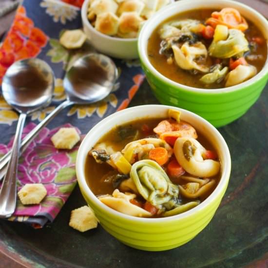 One-Pot Vegetable Tortellini Soup