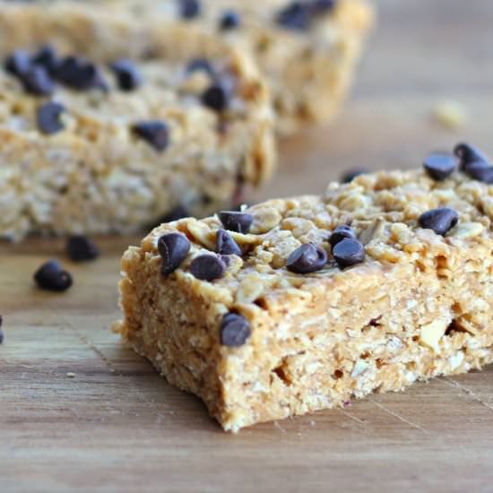 NoBake Choc Chip PB Granola Bars
