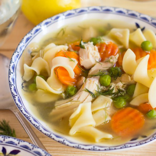 Lemon Dill Chicken Noodle Soup
