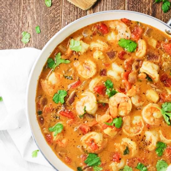 One Pan Honey Coconut Shrimp Curry
