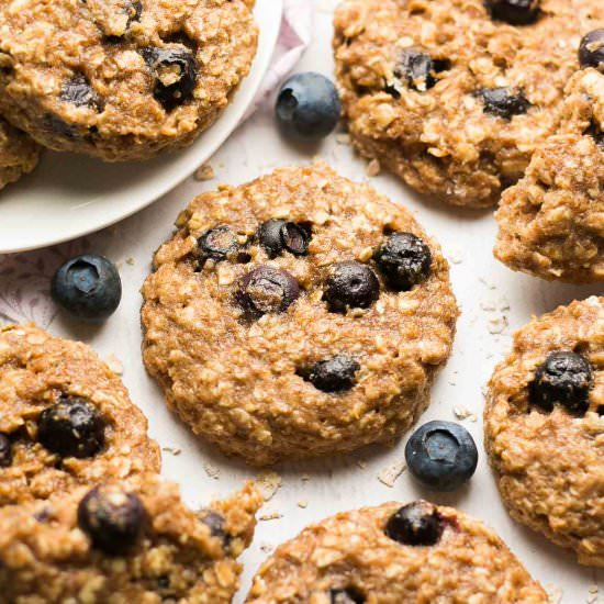 Blueberry Oatmeal Breakfast Cookies