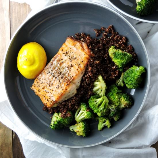 Salmon Quinoa Broccoli Spa Bowl