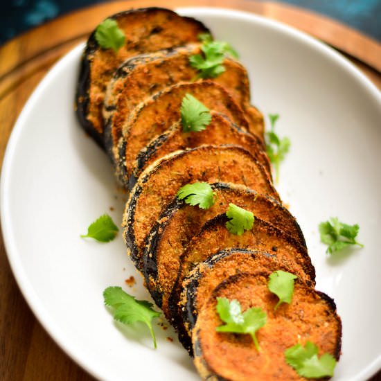CRISPY BAKED EGGPLANT SLICES