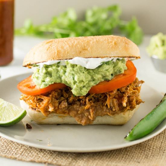 Pulled Pork Mexican Torta Sandwich