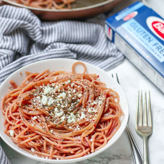 Red Wine Pasta Garlic Basil Sauce