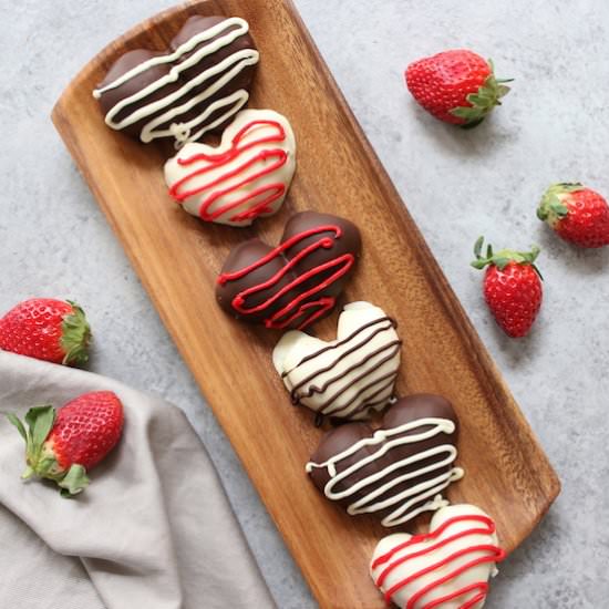 Chocolate Covered Strawberry Hearts