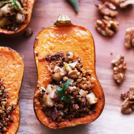 Quinoa-Pear Stuffed Honeynut Squash