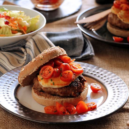 Halloumi Cherry Tomato Burger