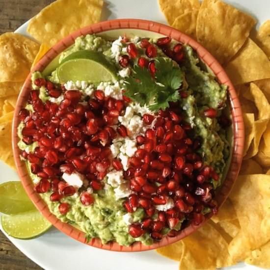 Pomegranate Feta Guacamole