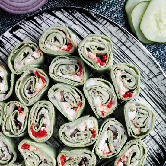 Greek Hummus Pinwheels