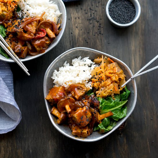 Korean Tempeh Shiitake Bowl