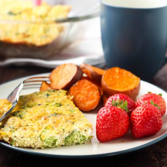 Broccoli & Cauliflower Rice Quiche