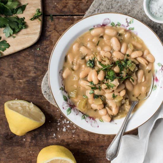 White Bean, Lemon & Parsley Soup