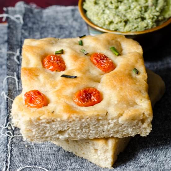 No Knead Whole Wheat Focaccia