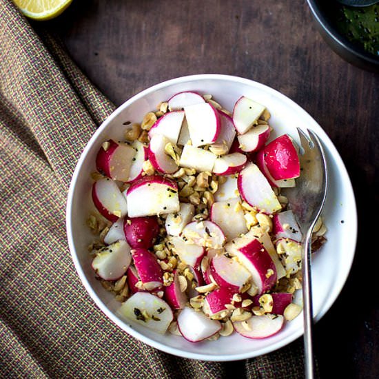 Indian Style Radish & Peanut Salad