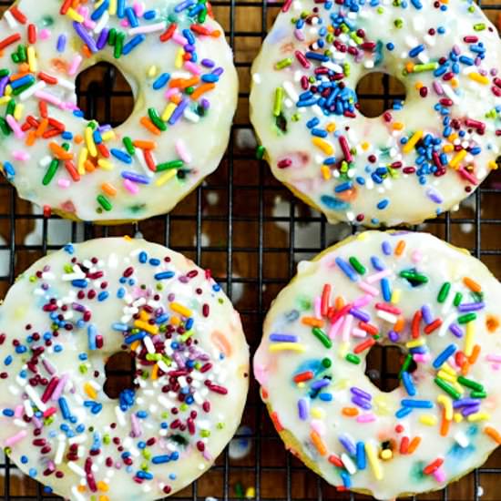 Birthday Cake Doughnuts