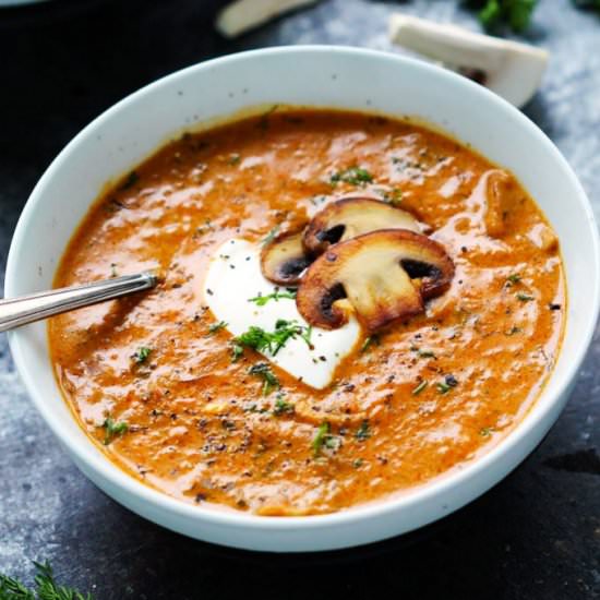 Hungarian Mushroom Soup with Dill
