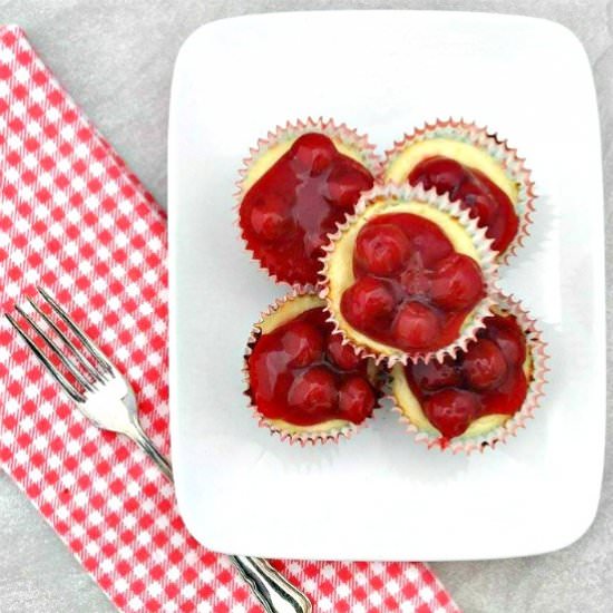 Mini Cherry Cheesecake Cupcakes