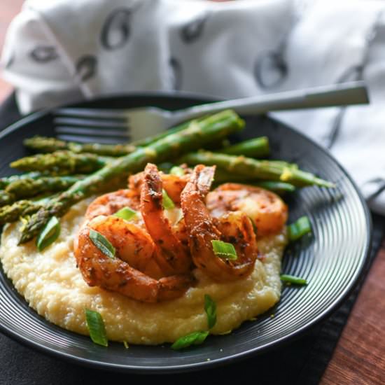 Skinny Cajun Shrimp and Grits