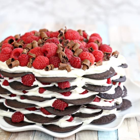 Chocolate Raspberry No-Bake Cake